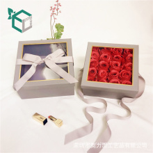 Популярные металл Цвет печатные ленты атласные одежды двойной открыть окно роза цветок для подарка